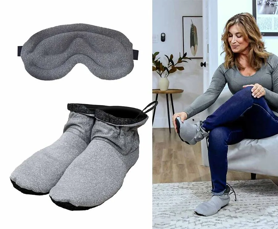 Cozy Boots Magnetron Pantoffels En Oogmasker - Voelt Heerlijk Warm!