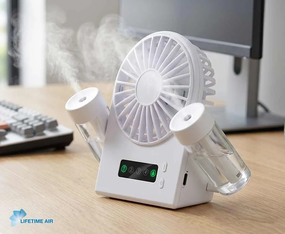 Tafelventilator met Nevel en USB-Oplaadfunctie