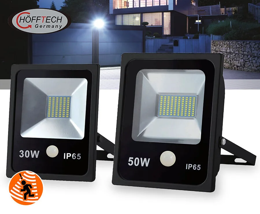 Hofftech Extreem Felle 30W Of 50W LED Straler Met Bewegingssensor!