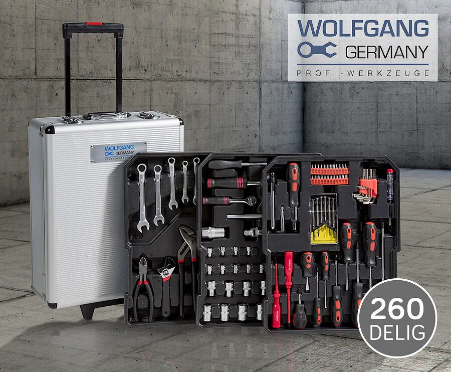 260-Delige Wolfgang Germany Gereedschapstrolley - Honderden Euro’s Besparen Op Gereedschap!