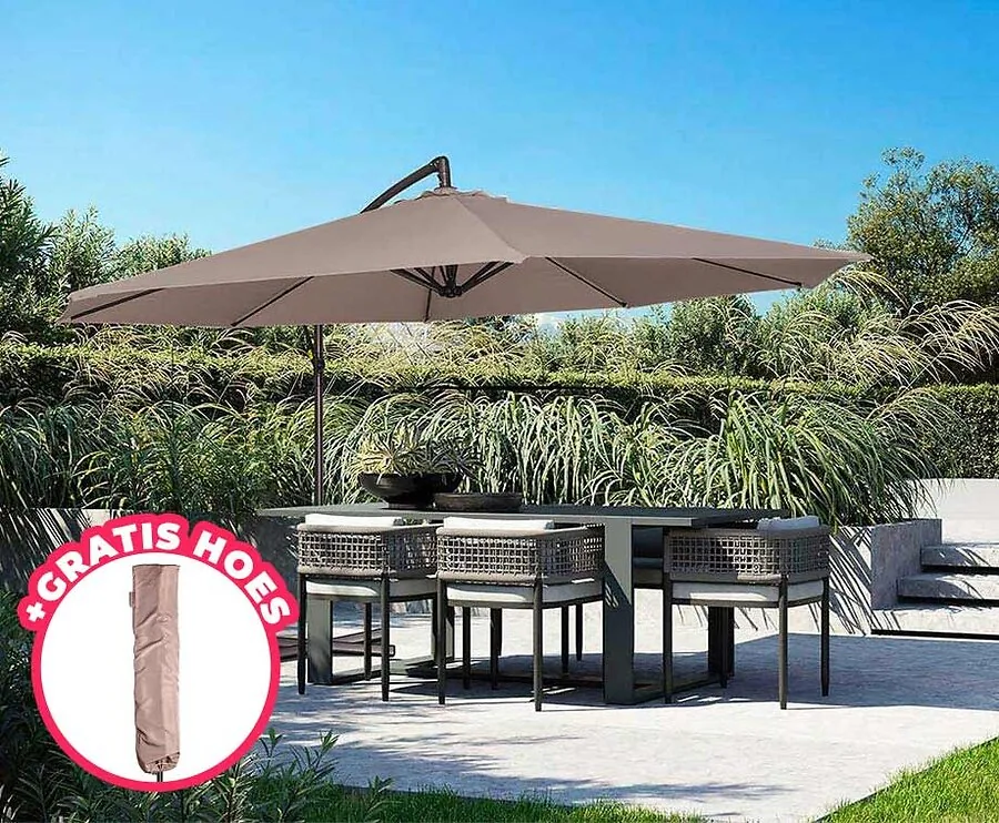 XXL Zweefparasol 3 Meter Taupe