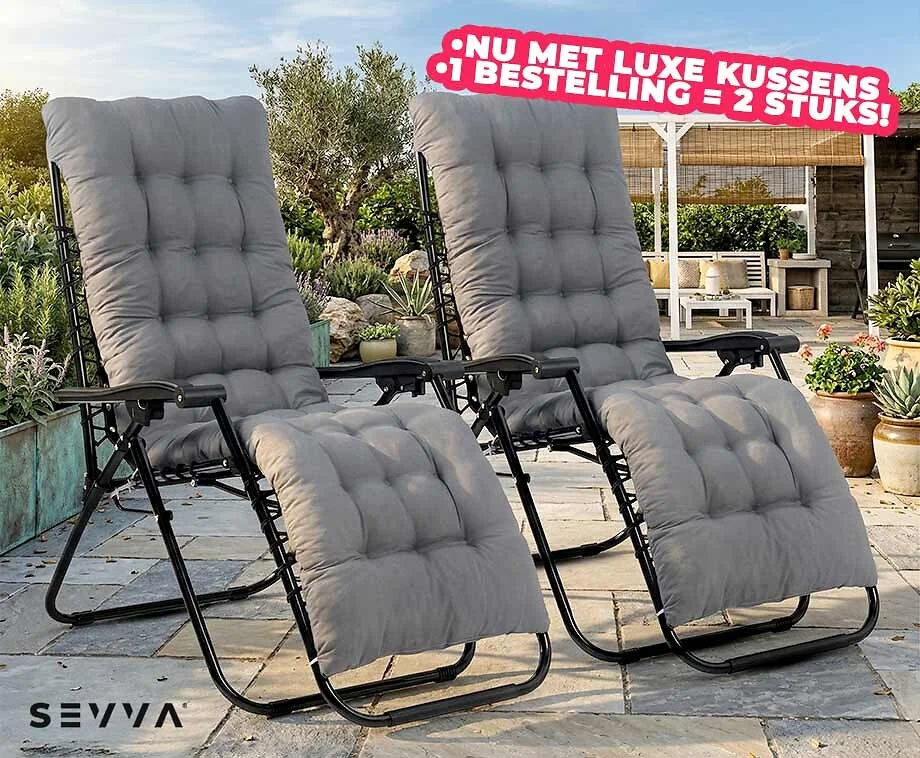 2-Pack SEVVA® Zero Gravity Loungestoelen