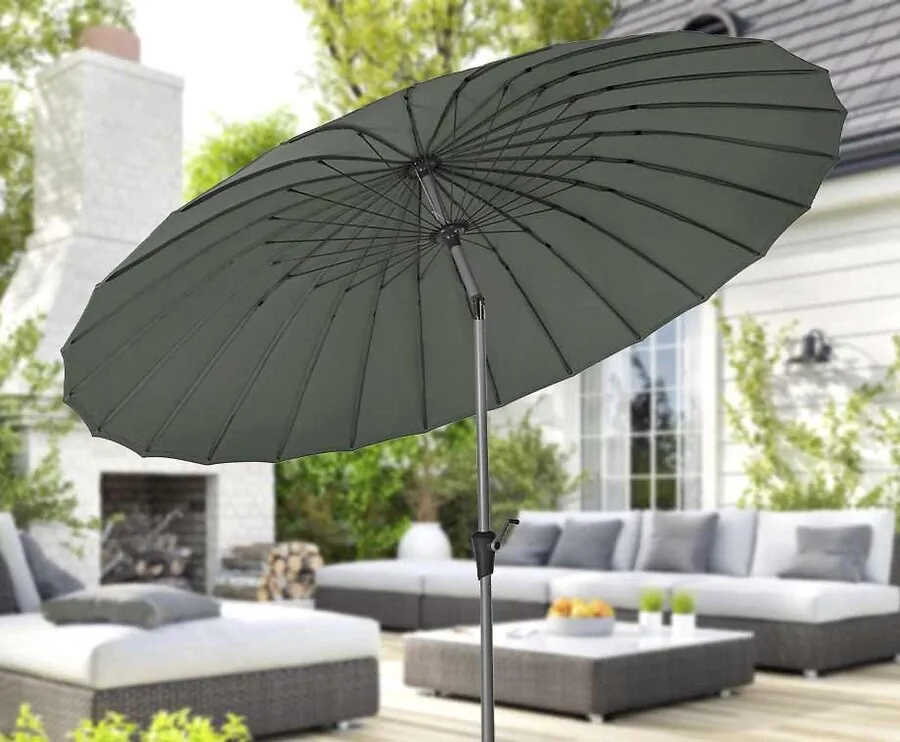 Shanghai Parasol 270 cm Groen - Met Prachtige Baleinen!