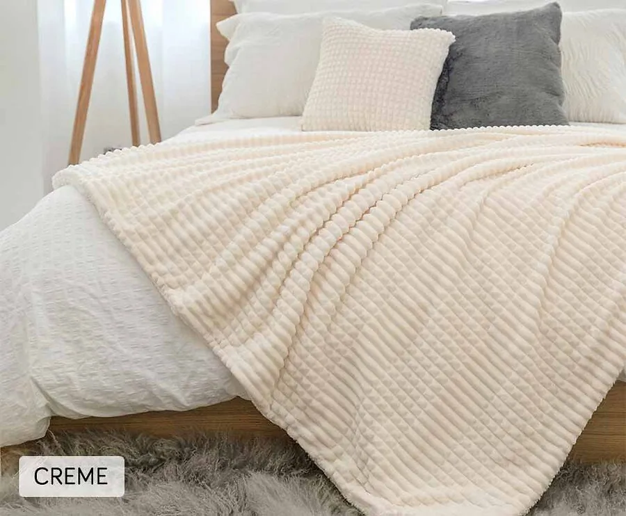 Ridgeline Sherpa Fleece Deken-Crème-130 x 150 cm
