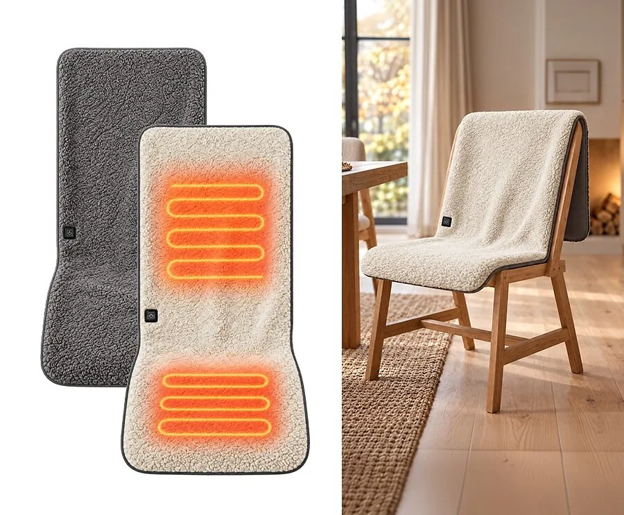 Stoelverwarmer Teddyfleece met USB