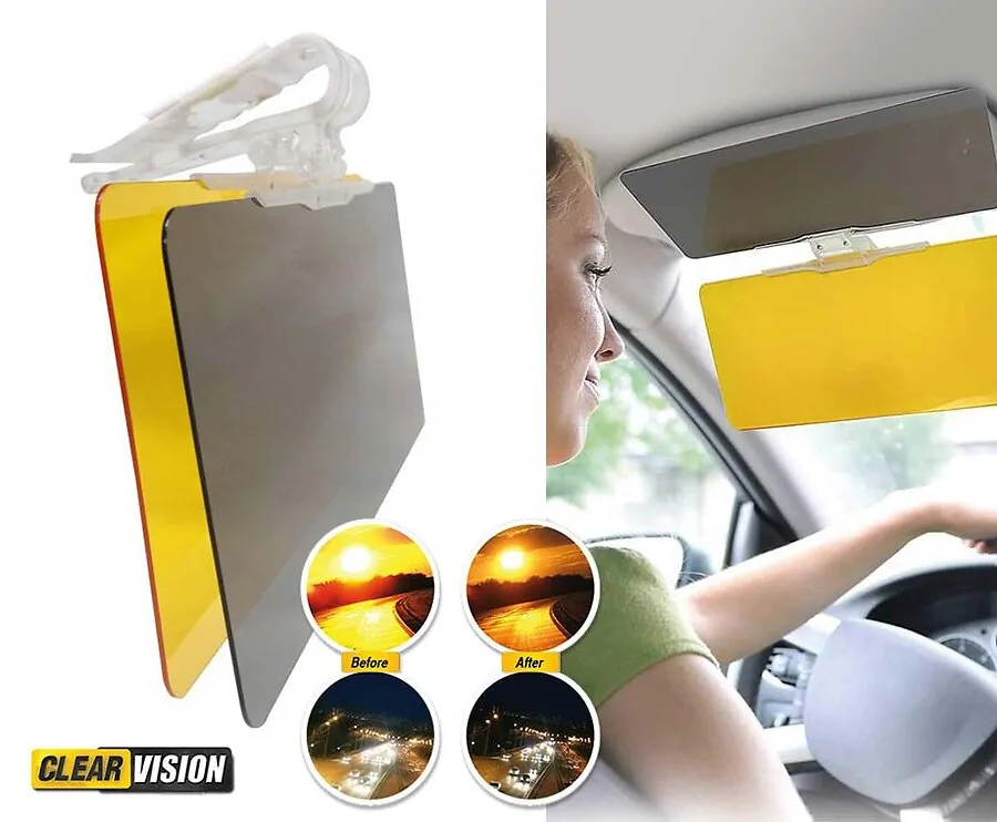 Clear Vision 1+1 GRATIS - Tegen Laagstaande Zon En Koplampen!