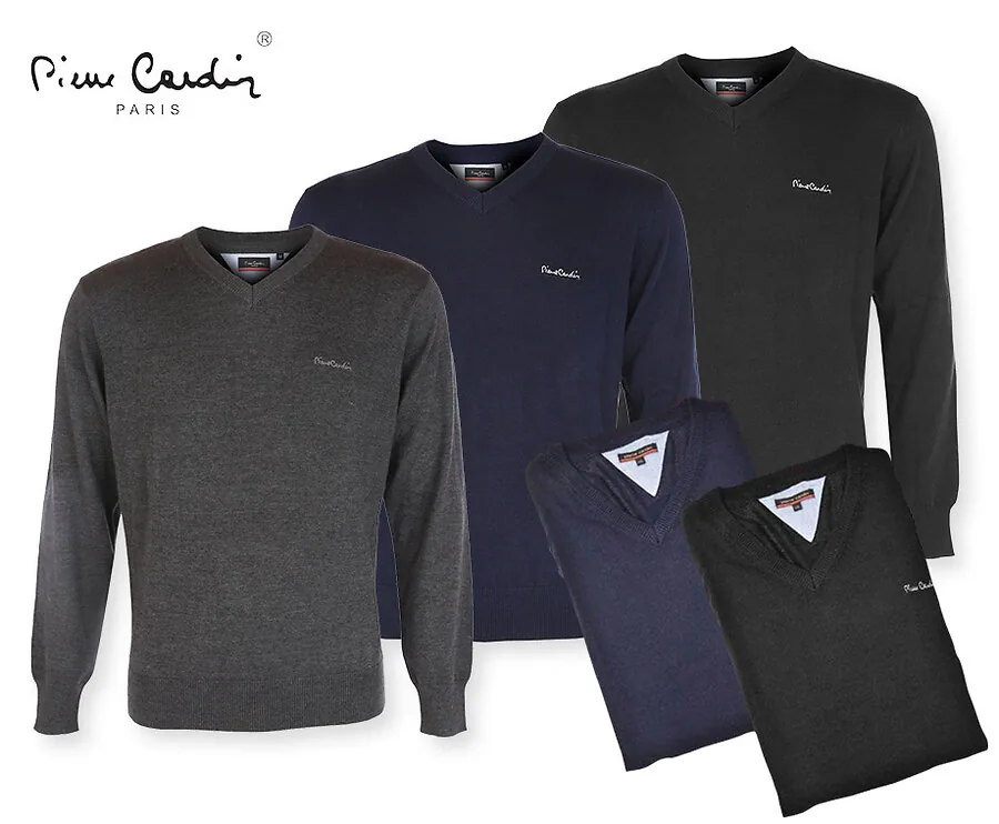 Stijlvolle V-hals Pullover Van Pierre Cardin - Verkrijgbaar In 3 Kleuren En 4 Maten!