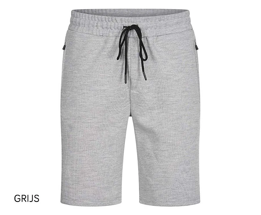 Mario Russo Pique Shorts-Grijs gemeleerd-L
