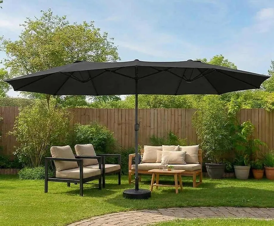 Dubbele Parasol XXL Zwart