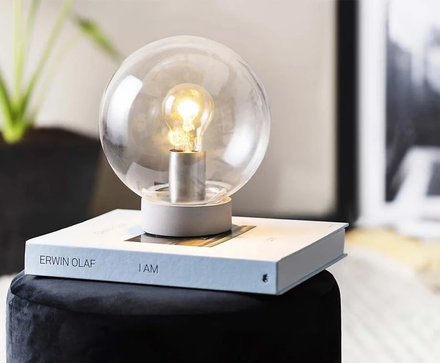 Glazen Tafellamp - Voor Bijzettafel, Naast Je Bed Of Op Bureau!
