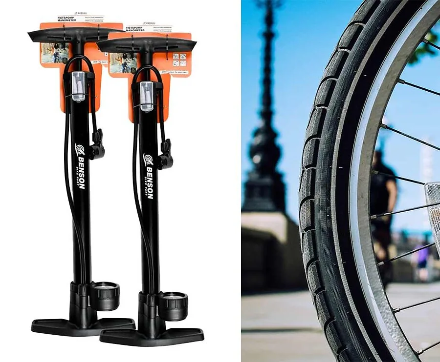 Fietspomp Met Drukmeter - Vandaag 1+1 GRATIS!