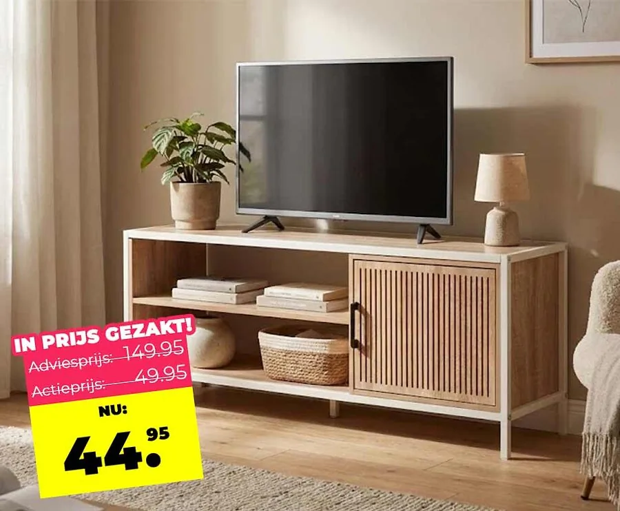 TV Meubel Met Kastje - Stoere Loft Look Voor Een Opgeruimde Woonkamer!