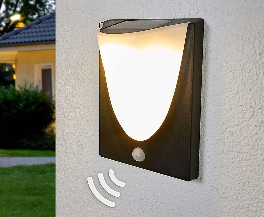 Solar Wandlamp Met Sensor - Werkt Zonder Bedrading!