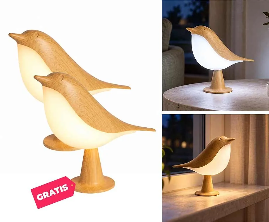 Vogellamp Draadloos Oplaadbaar 3 Lichtkleuren