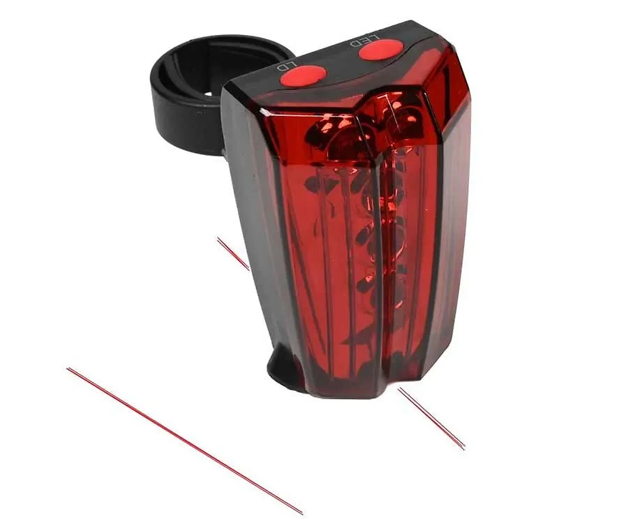 Fietsachterlicht met 5 LED's en Laserstralen