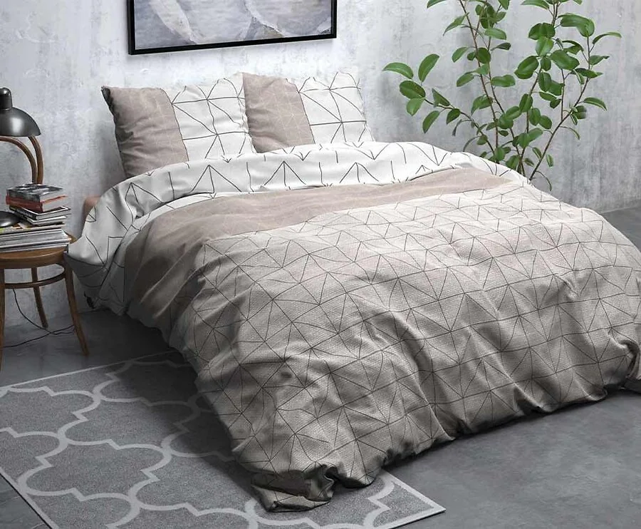 Sleeptime Flanellen Dekbedovertrek - Gino Taupe - 240x200/220