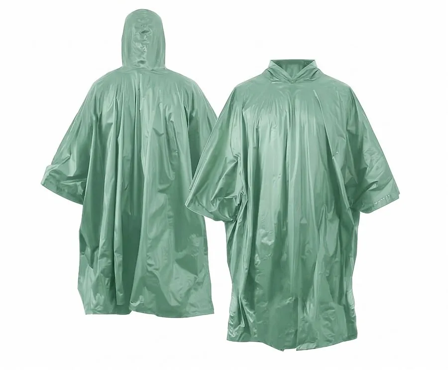 Regenponcho Herbruikbaar met Capuchon Groen