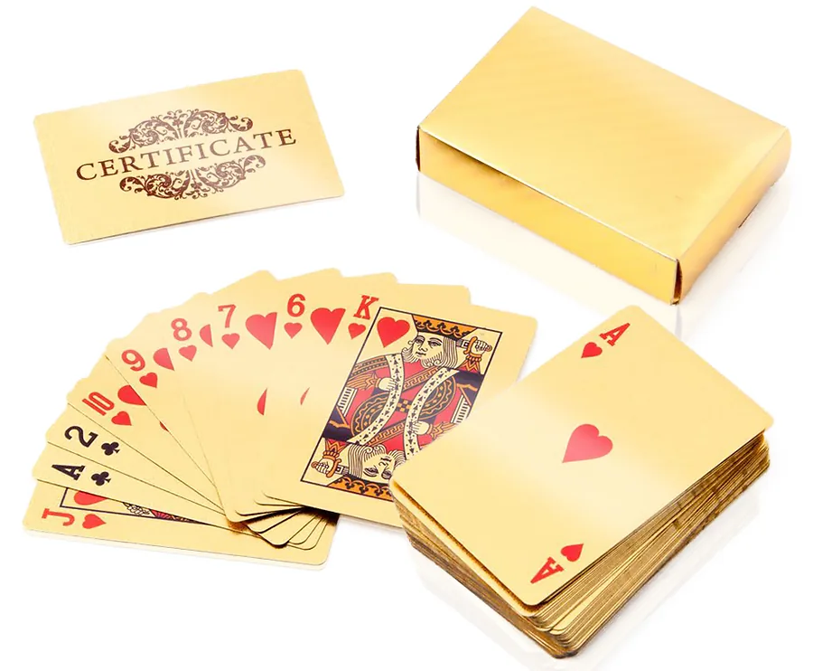 24-Karaats Gouden Gelamineerde Speelkaarten - Waan Jezelf In Las Vegas!