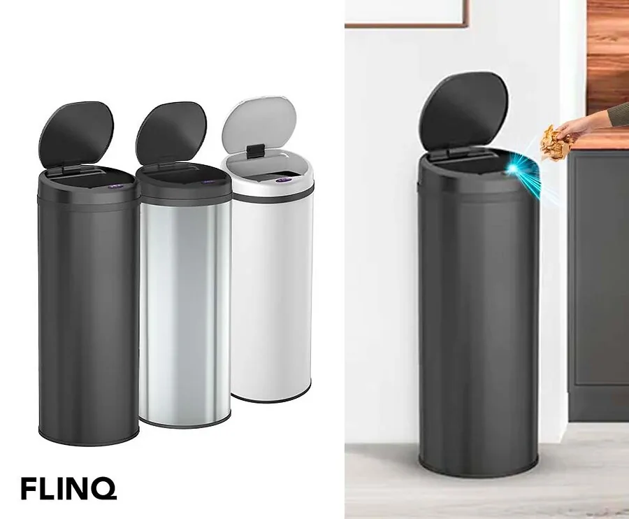 FlinQ Hygiënische Sensor Prullenbak 50L - Verkrijgbaar In 3 Kleuren!