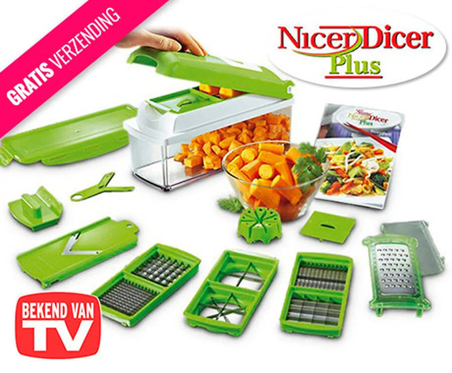 Nicer Dicer Plus - Dé Snijmachine Van TV‎ Voor Snel Efficient Snijden, Hakken en Raspen!