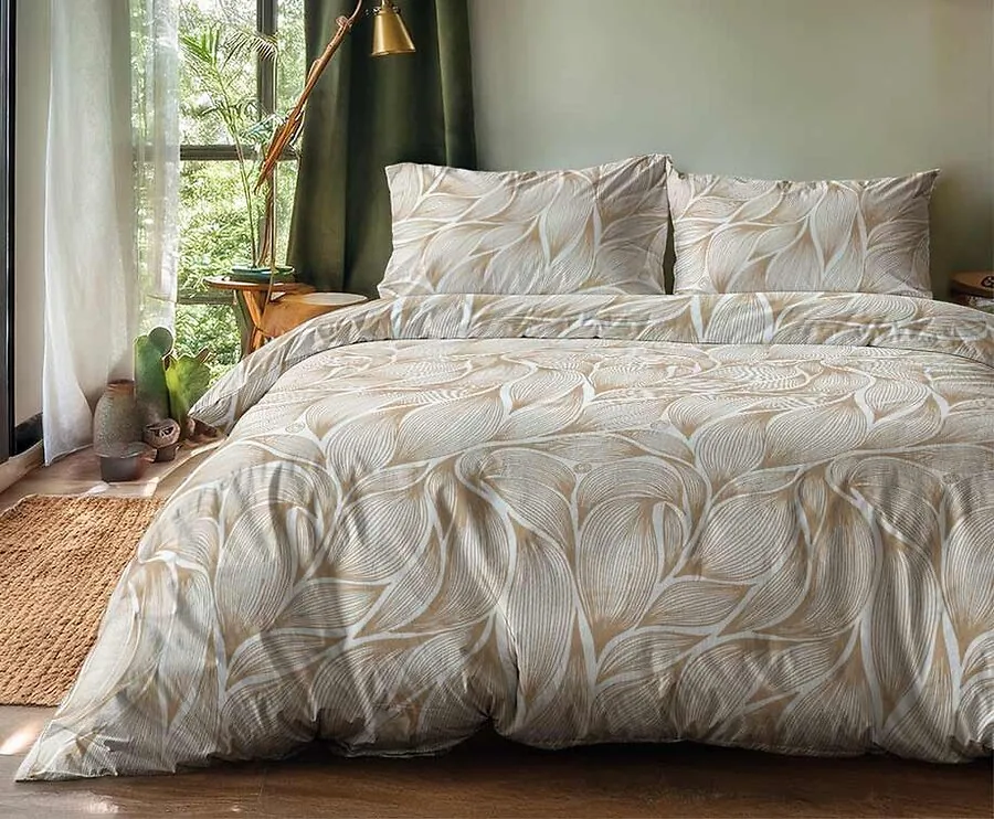 Zydante Swisstech Dekbedovertrek - Taupe stripes - 240 x 200/220 | lits-jumeaux