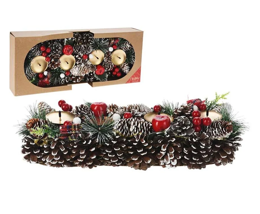 Kerst Kandelaar Tafeldecoratie - Voor Vier Kaarsen!