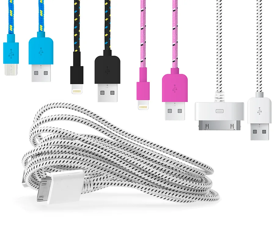 1m Of 3m Braided Oplaadkabels Voor o.a. Apple & Samsung - Keuze Uit 4 Leuke Kleuren!