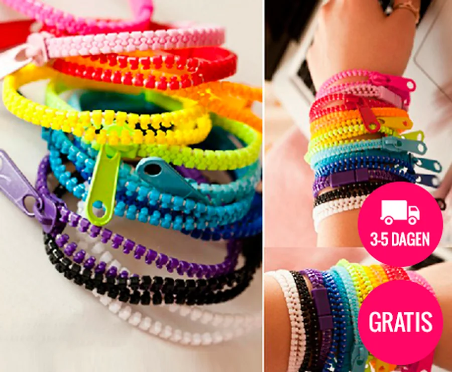 6 Trendy Rits Armbandjes 