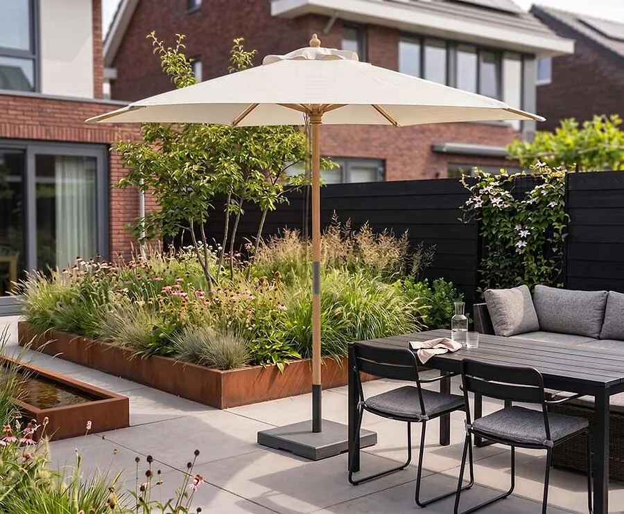 Houten Parasol Crème 250 cm