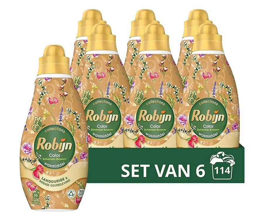 Robijn Wasmiddel Bohemian Blossom 6 Flessen