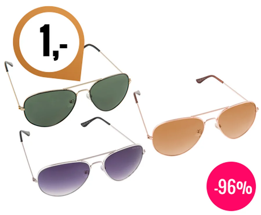 Aviator Zonnebril - Kies uit Goud, Zilver of Zwart! 