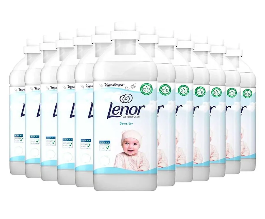 12x900ml Lenor Sensitive Wasverzachter - Goed Voor 468 Wasbeurten!
