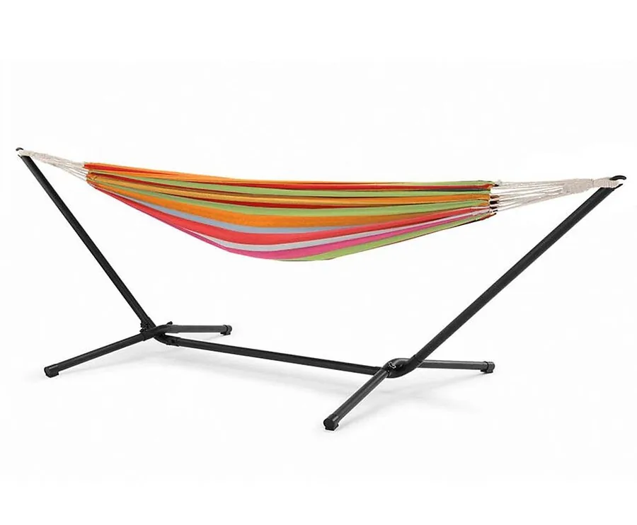 Hangmat Met Metalen Standaard - Heerlijk Relaxen In De Zon!