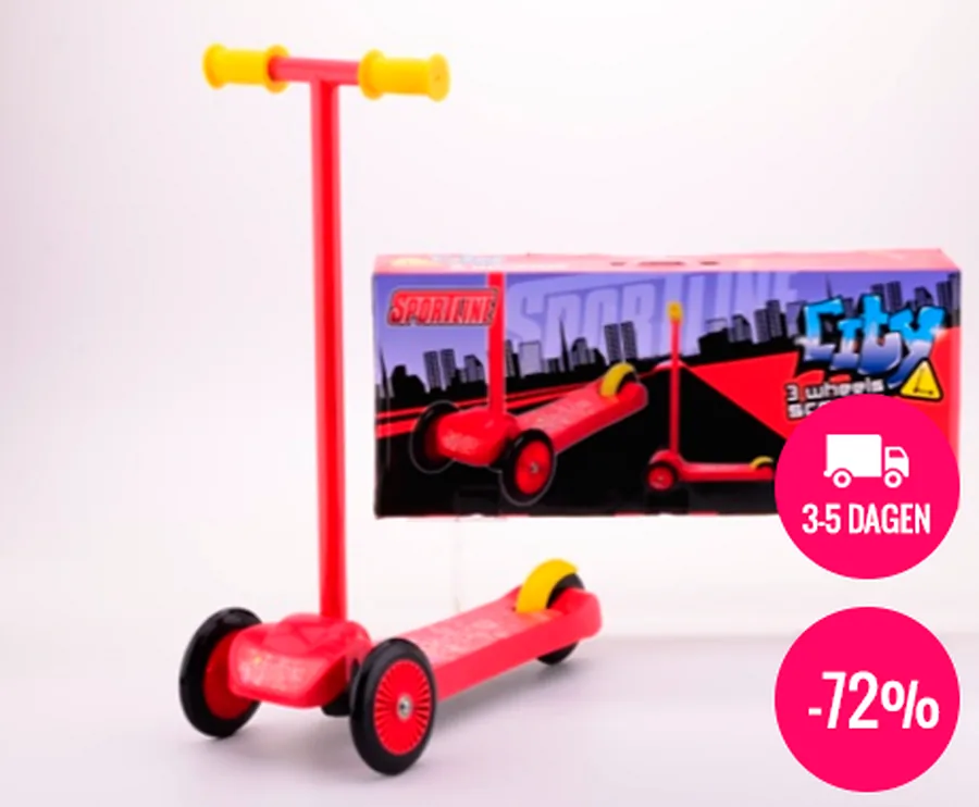 Sportieve Rode Jongens Step Met 3 Wielen