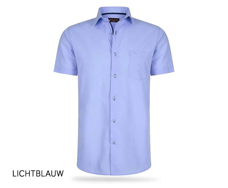 Cappuccino Short Sleeve Overhemd-Lichtblauw-3XL