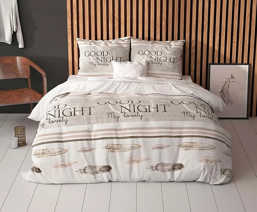 Sleeptime Dekbedovertrek - Good Night Wit - 240 x 200/220 | lits-jumeaux