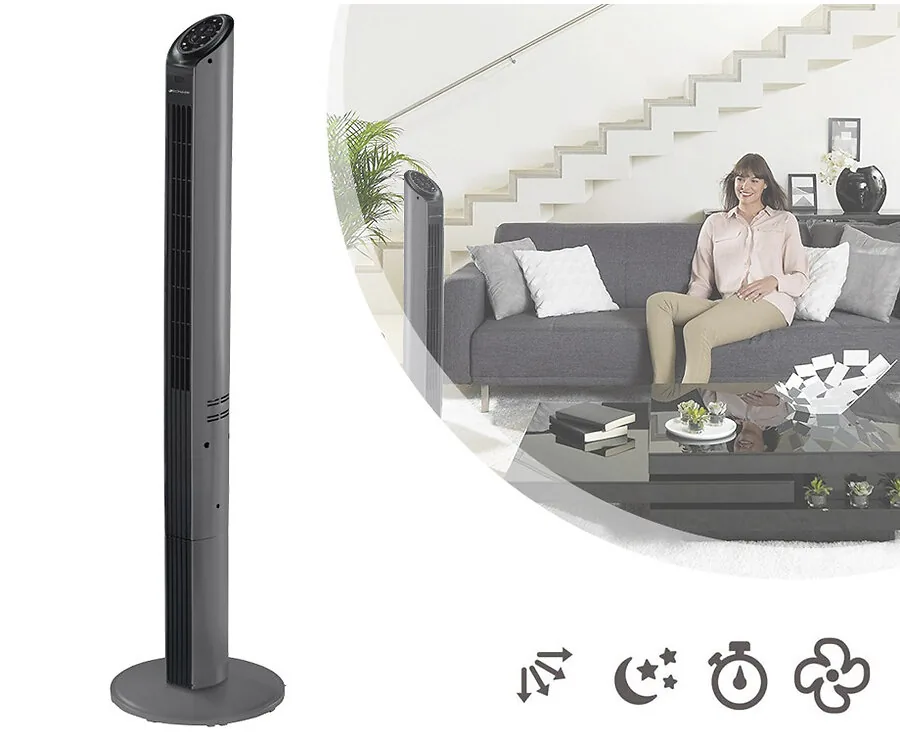 Ultraslanke Torenventilator - Met Timer, Nachtstand, Afstandsbediening En Meer!