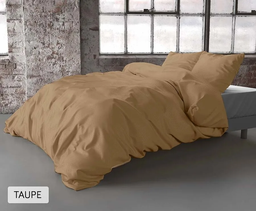 Satijn Geweven Dekbedovertrek-Taupe-240 x 200/220 | lits-jumeaux