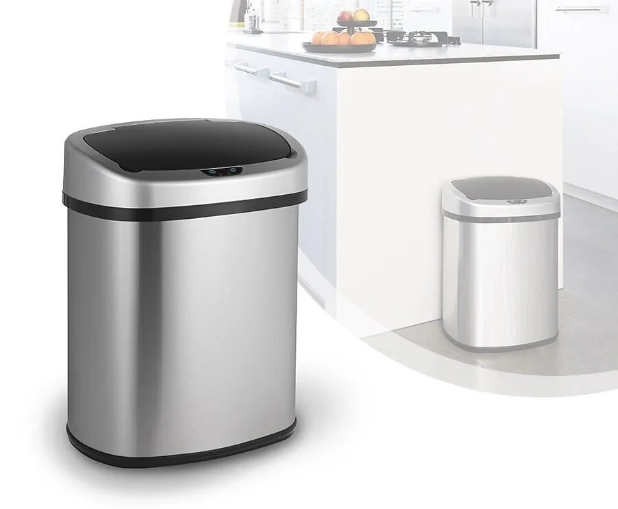 Hygiënische Prullenbak Met Automatische Sensor - Extra Groot 48 Liter Model!