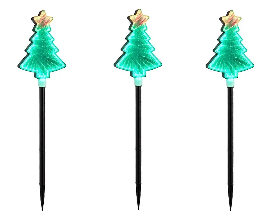 Tuinsteker Kerstboom met LED 3 Stuks