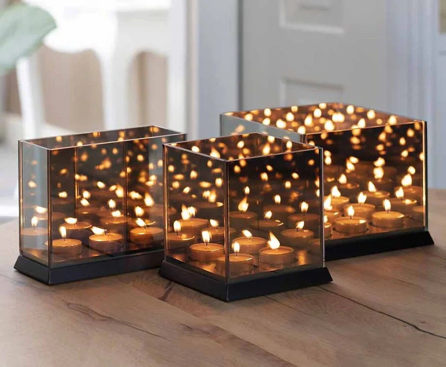Candle Light Mirror Glass - Met Oneindig Spiegelend Effect!