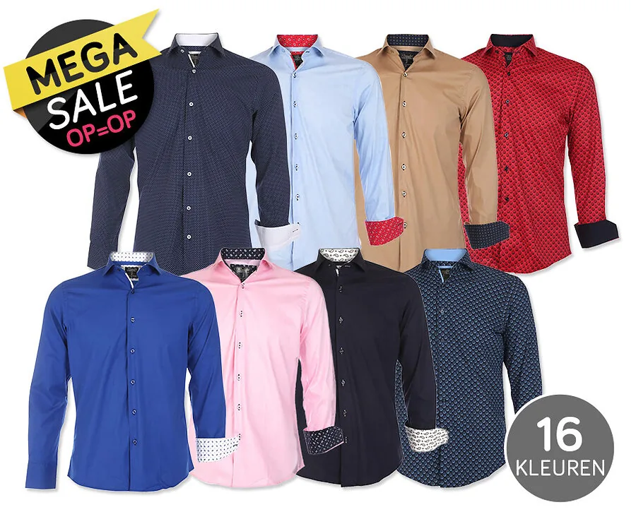 Enrico Polo Overhemden MEGASALE - Verkrijgbaar In 16 Kleuren In Maat S t/m XXXL!