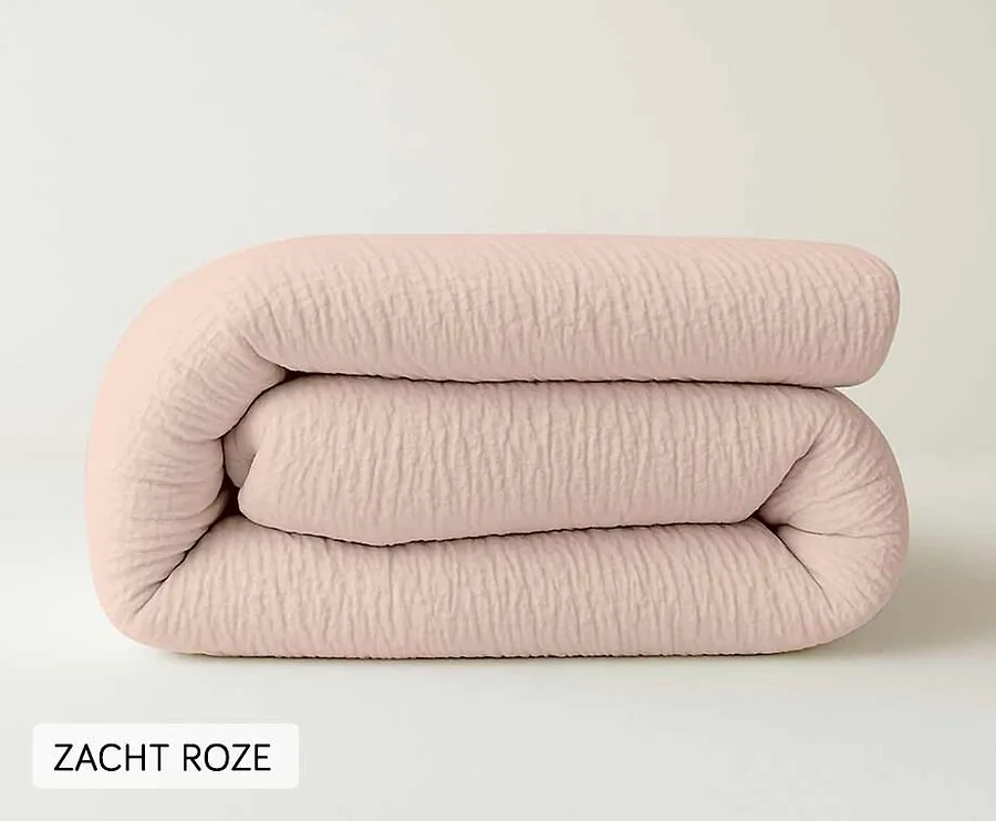 Mousseline Eazy Dekbed All Year-Zacht roze-200 x 200 cm