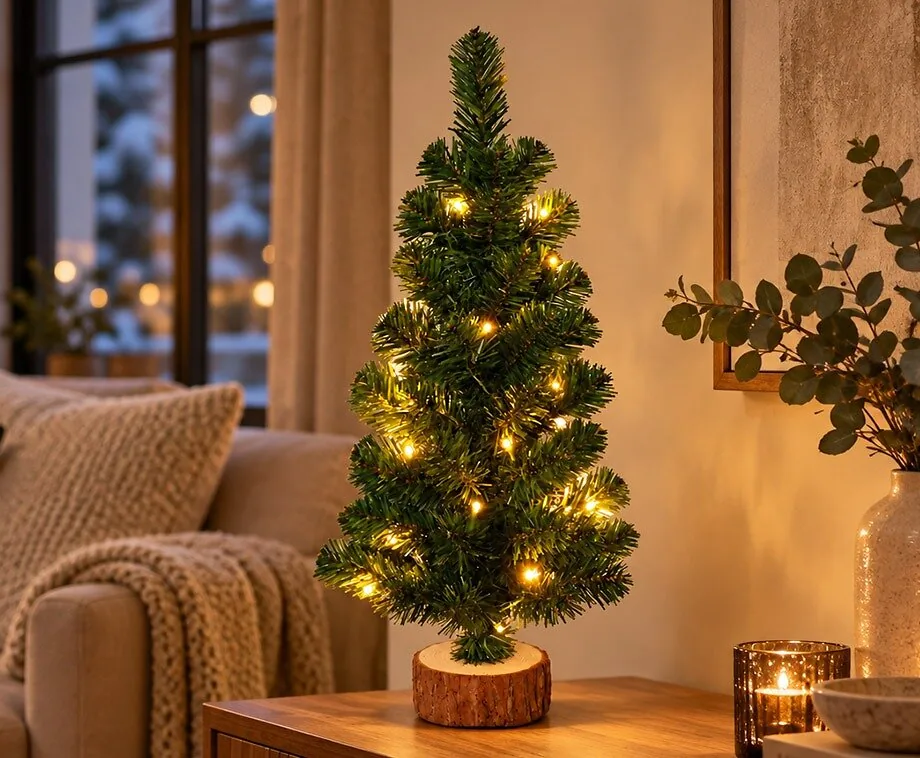 Kerstboom op Voet 60 cm met LED Verlichting