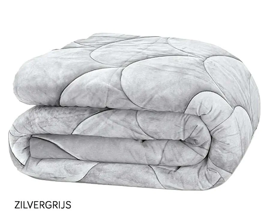 Eazy Dekbed Velvet Flanel-Zilvergrijs-140 x 200 cm