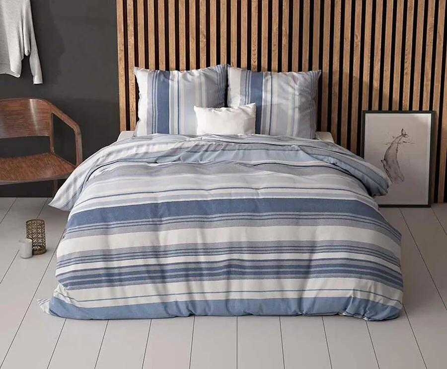 Sleeptime Dekbedovertrek - Stripy Blauw - 240 x 200/220 | lits-jumeaux