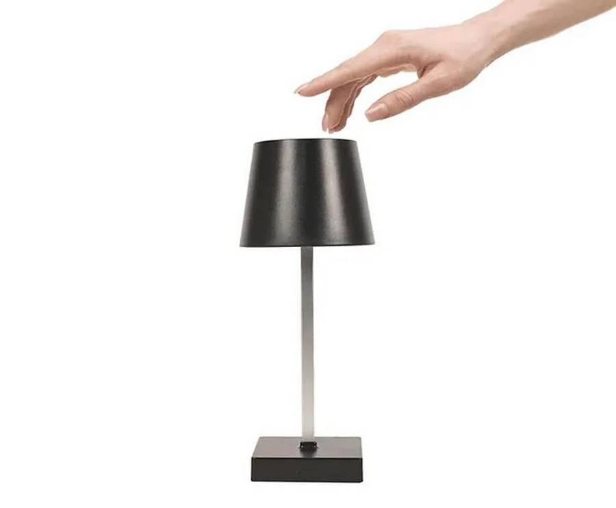 Draadloze Tafellamp Met Touch Zwart - Leuk Op Eettafel En Op Je Nachtkastje!