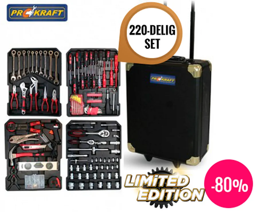 ProKRAFT 220-delige Klusserstrolley Limited Edition OP=OP