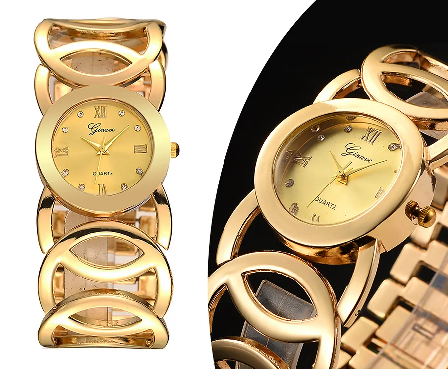 Quartz Horloge Met Ringen - Elegant En Herkenbaar Model!