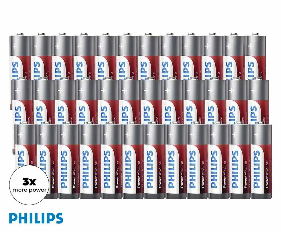 MEGA 48-PACK Philips Power Alkaline Batterijen - Voordelige Voorraad!